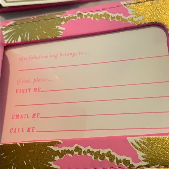 NWT Lilly Pulitzer Luggage Tag Metallic Palms - Picture 6 of 7